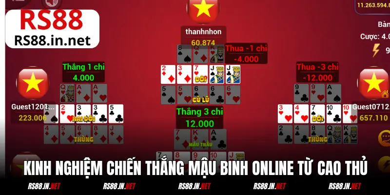 Những kinh nghiệm chiến thắng Mậu Binh online từ cao thủ